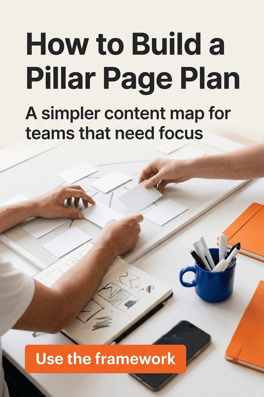 Representative fictional Pinslate example pin for Brightside Growth featuring a pillar page plan.